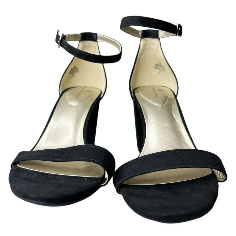NEW Bandolino Women’s Armory Faux Black Suede Sandal 7M